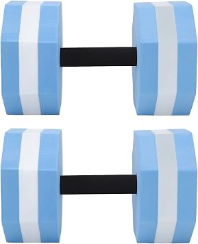 2PCS Aquatic Dumbbells, Eva Foam Dumbbell Set, Aquatic Exercise Dumbbells, Water Barbells for Pool Exercise, Aqua Fitness Barbells, Water Aerobics Equipment for WeightDiamond Shaped Blue White Blue