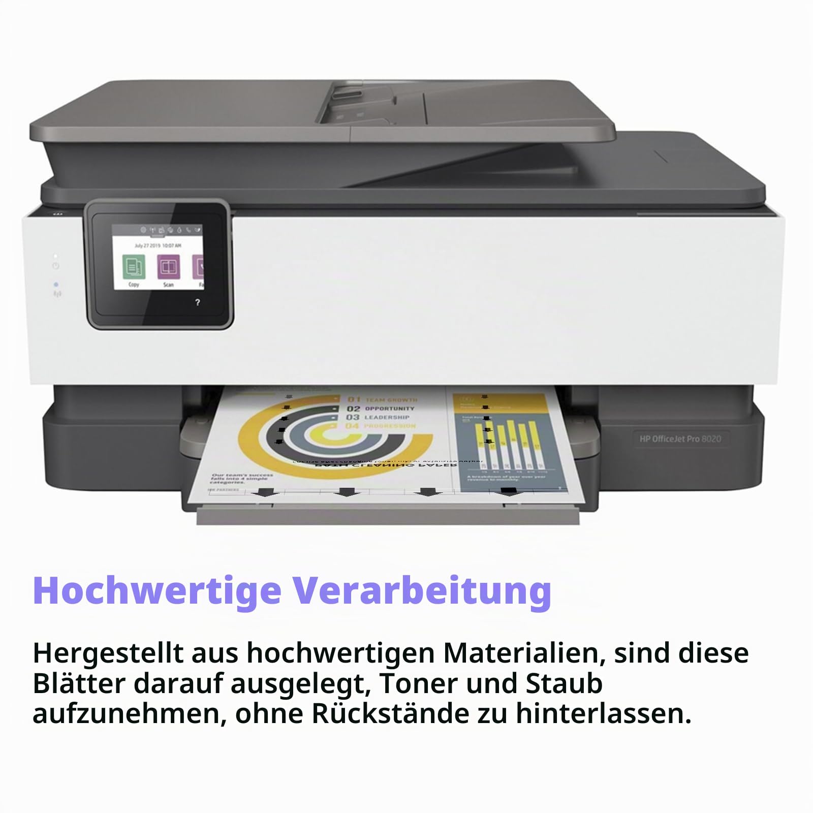 Drucker-Reinigungsblätter in Briefgröße, für Laser- und Tintenstrahlkopierer, Faxroller, 15 Stück