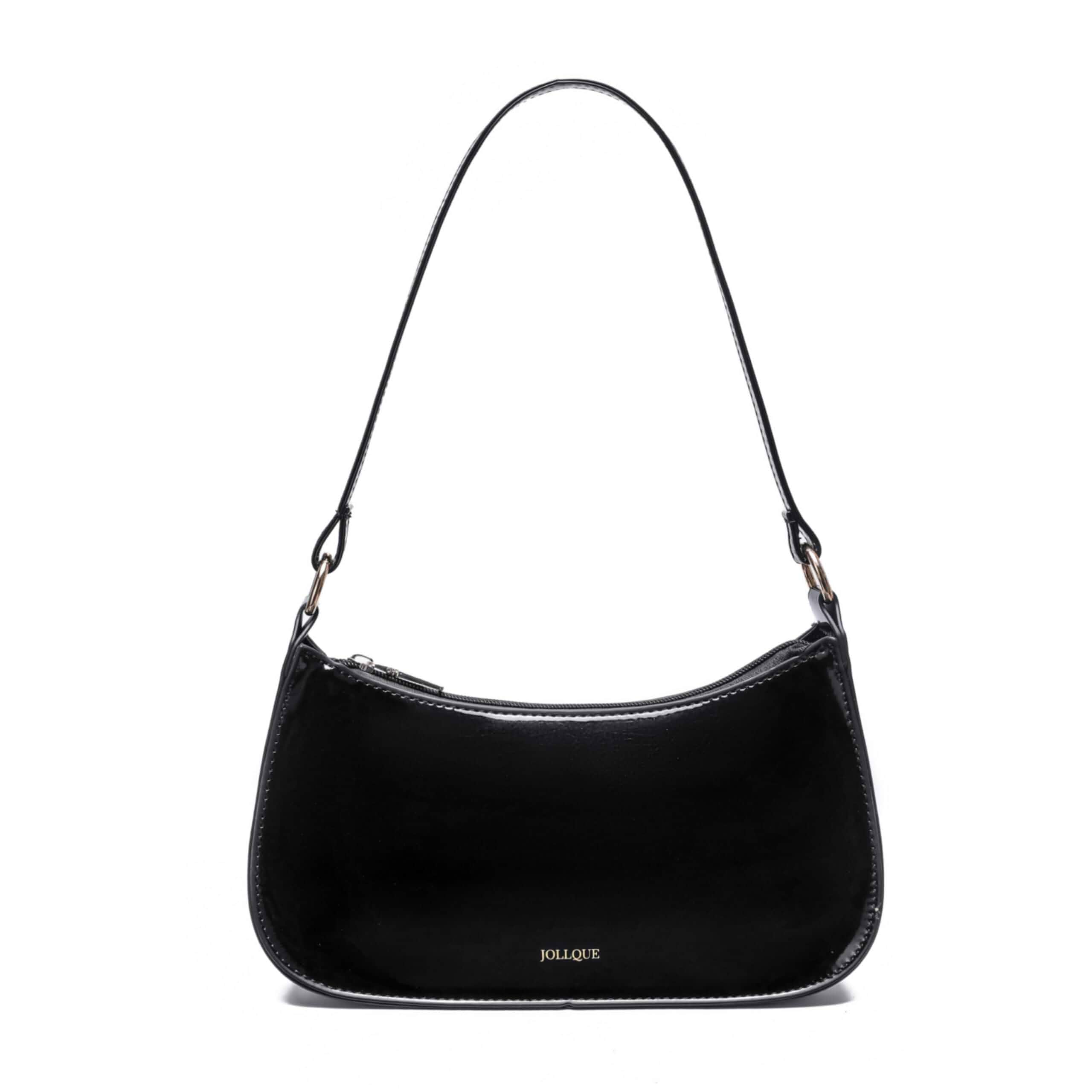 JOLLQUE Shoulder Bag for Women, Small Under the Arm Patent Leather Purses, Mini Clutch Y2k Jelly Handbag Crossbody Bags