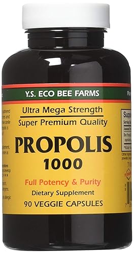 Miniatura 2 de Granjas de abeja orgánica de Y.S. propóleos crudos sin procesar 0,035 oz 90 cápsulas