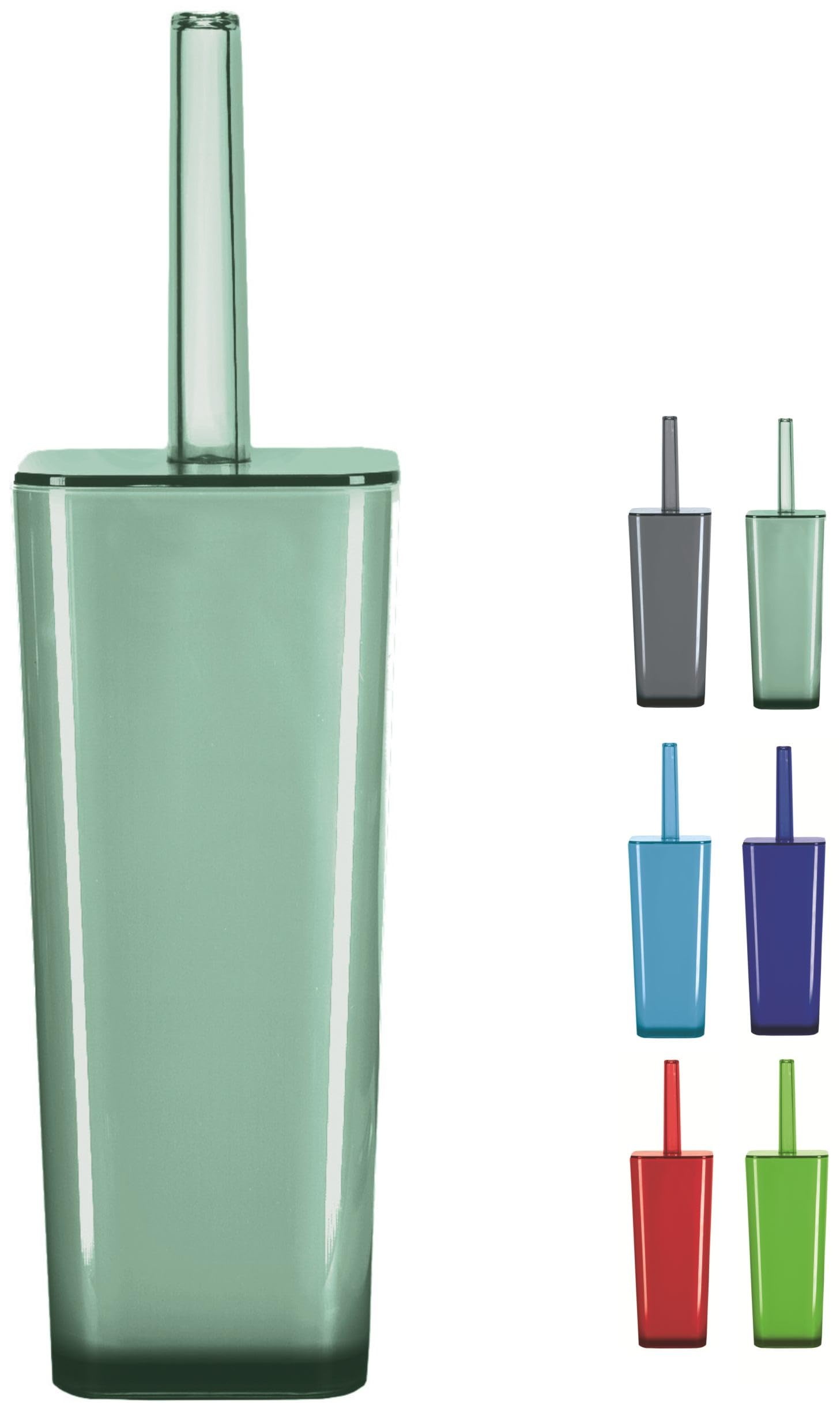 KW Enclosed Toilet Brush and Holder (Maldives Green)