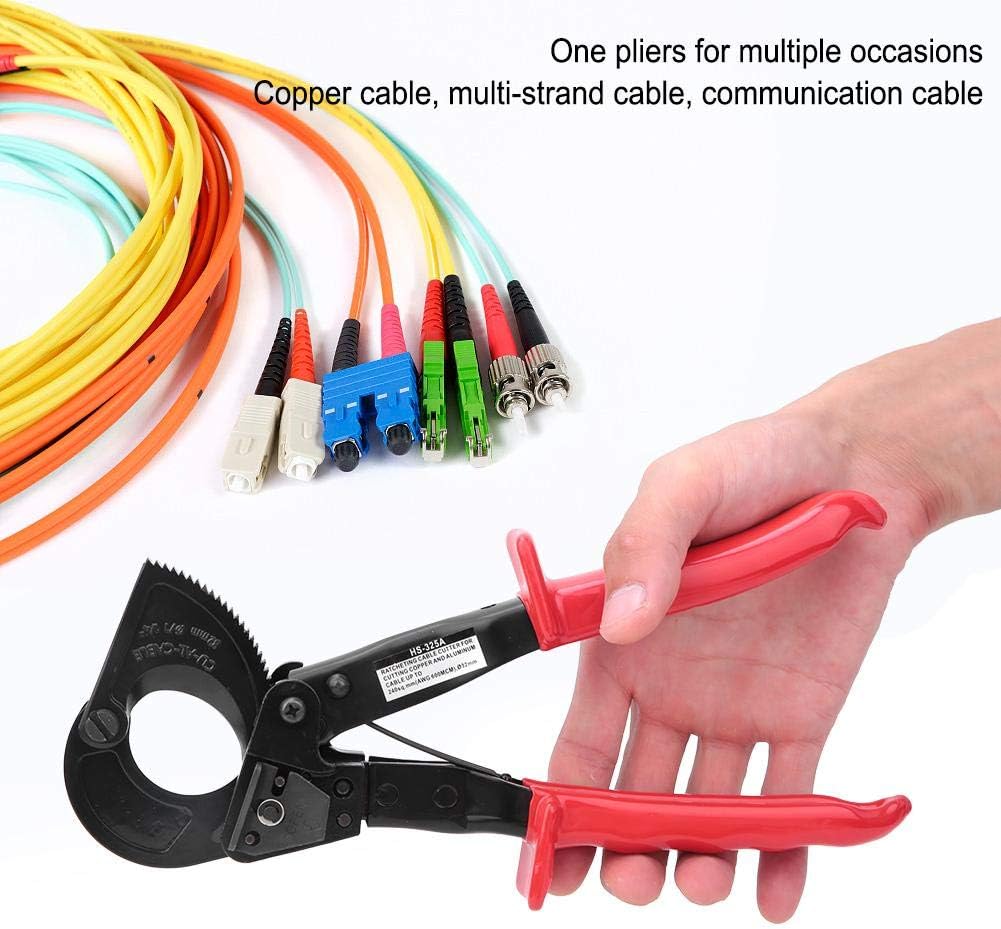 Ratchet Cable Cutter, HS-325A Ratchet Cable Cutter Insulated HCS Copper Aluminum Cutting Tool 240mm² (HS-325A)