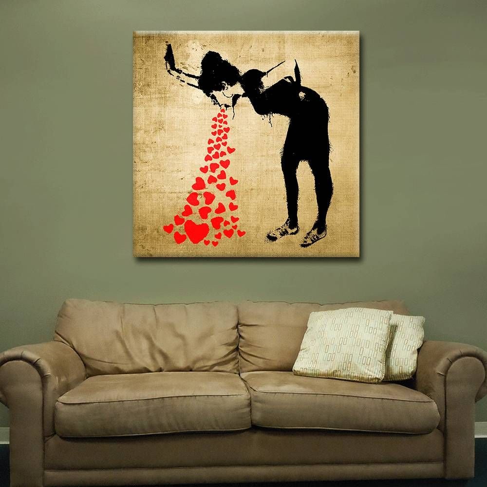 Amazon | Alonlineアート – Lovesickバンクシーキャンバスの印刷( 100