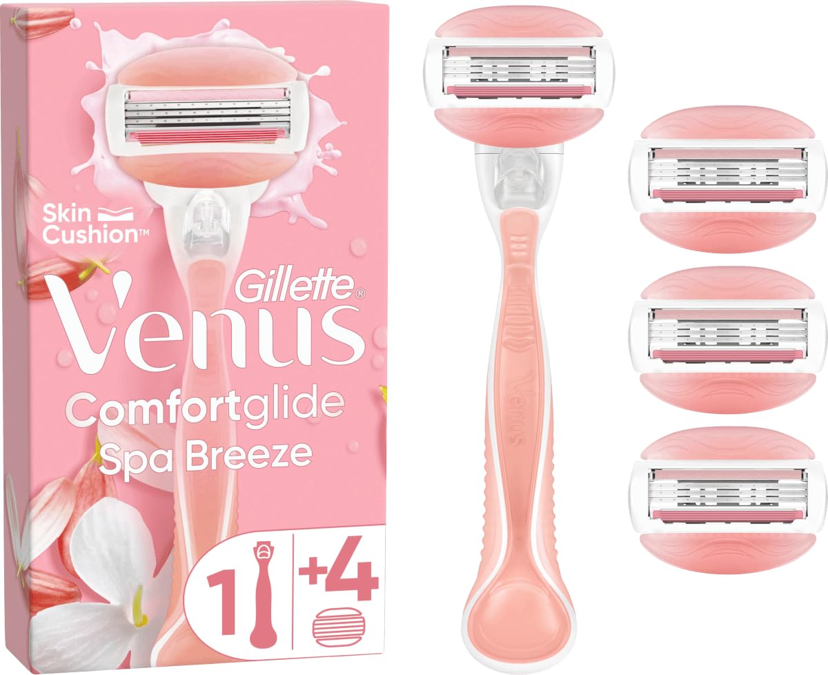 Gillette Venus Comfortglide Spa Breeze ostrza do golarek damskich, 4 zapasowe ostrza do golarki damskiej + rękojeść
