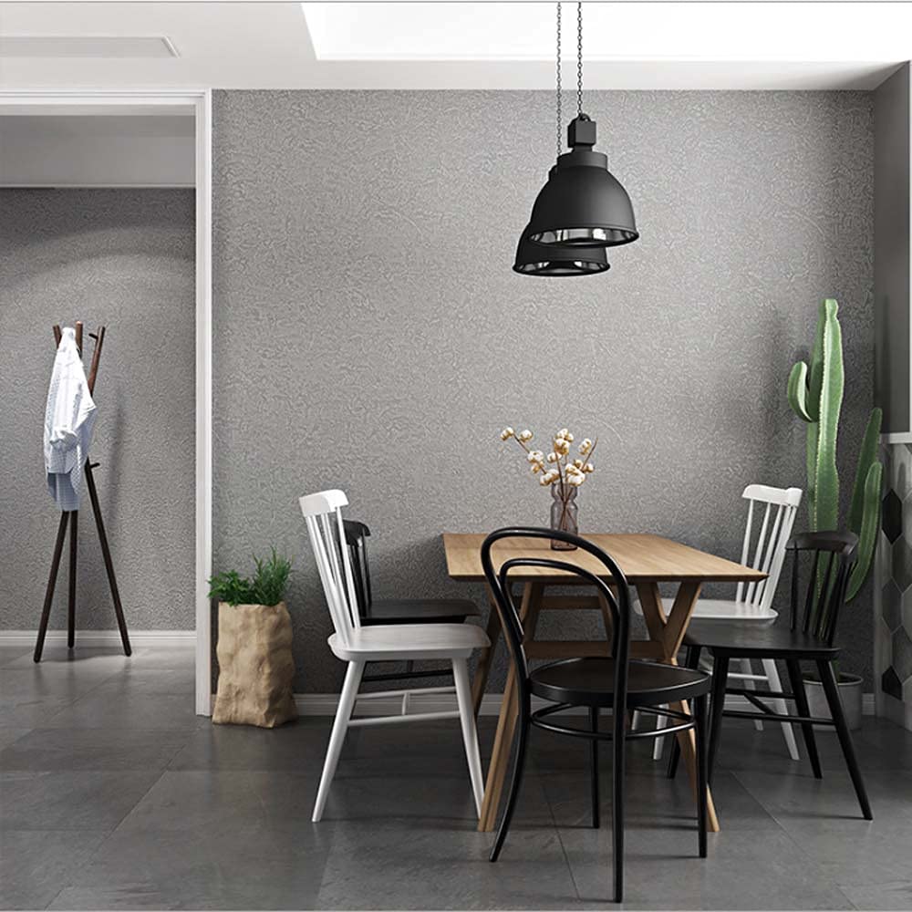 Papier peint PVC gris ciment scandinave pour salon et chambre