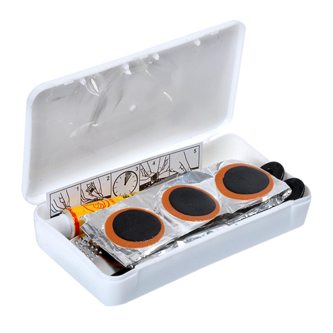 Milisten Multifunctional Tire Puncture Repair Kit with Crowbars Patches File Glue Essential Bicycle Accessories for Fixing Compatible with Road Mountain Bikes