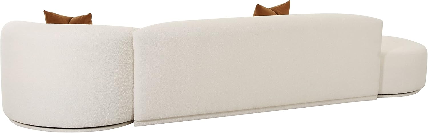 Tov Furniture Fickle Cream Boucle 3-Piece Chaise Modular Sofa