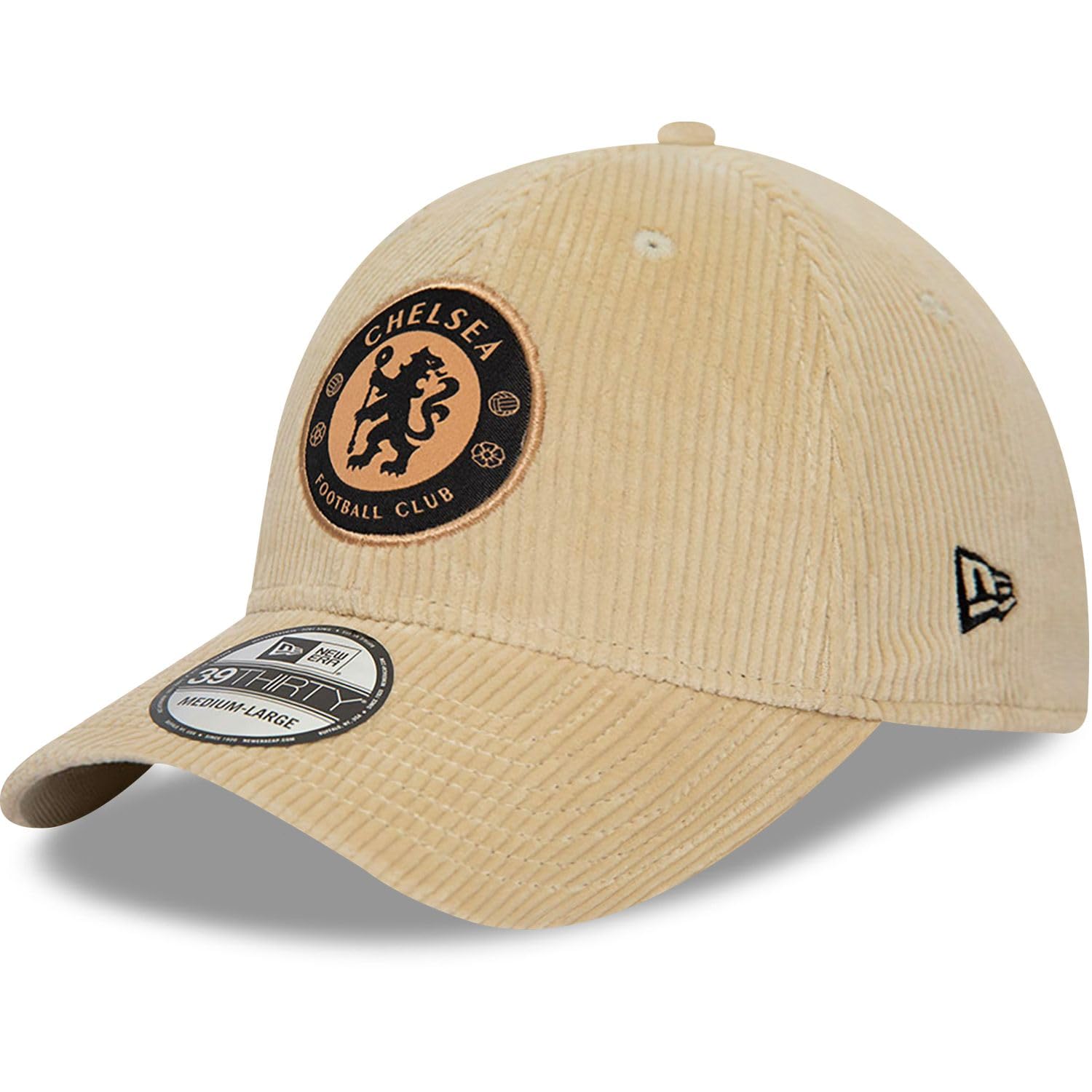New Era Unisex Beige 39Thirty Stretch Cap - Microcord Chelsea Fc Stone - M/L