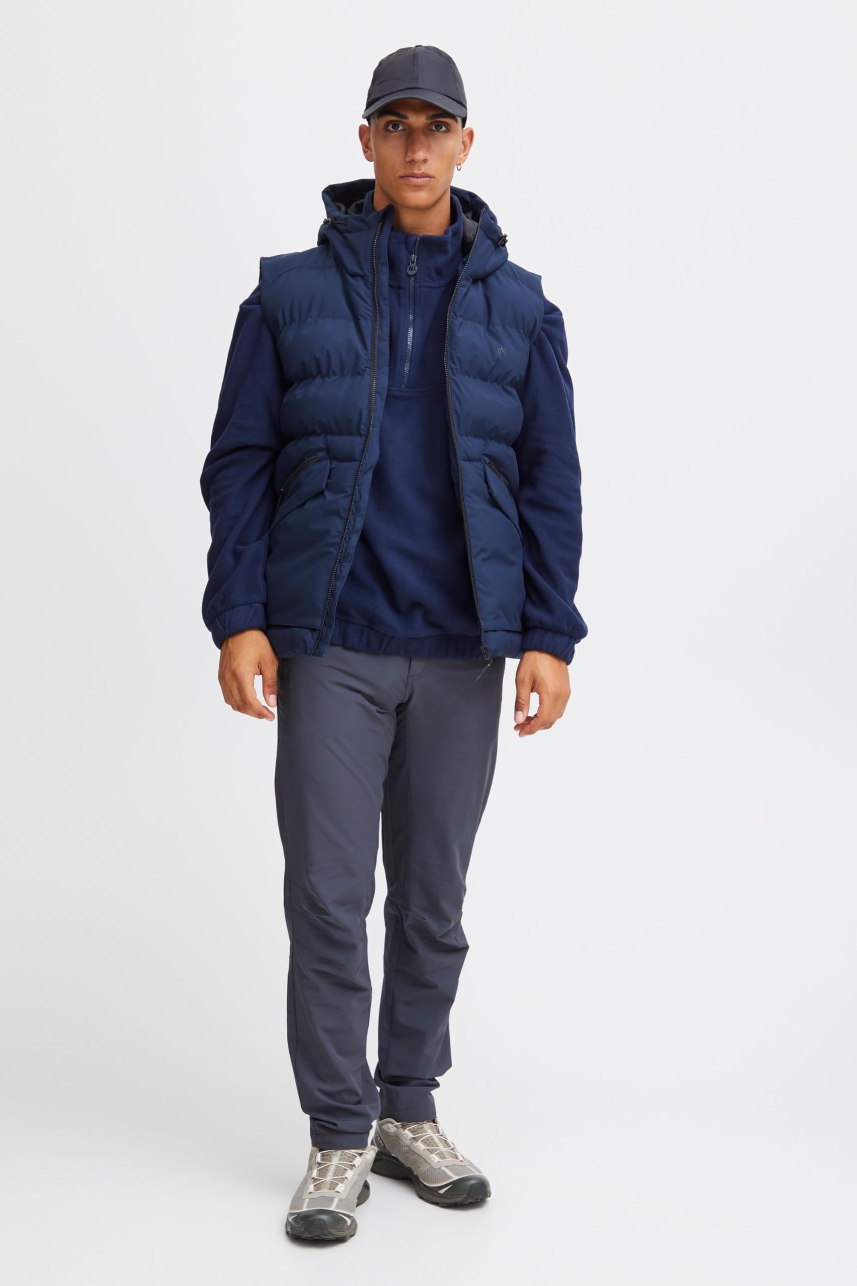 NBPetro - Gilet trapuntato da uomo, traspirante, con cappuccio e tasche, Navy Blazer (2048), XL