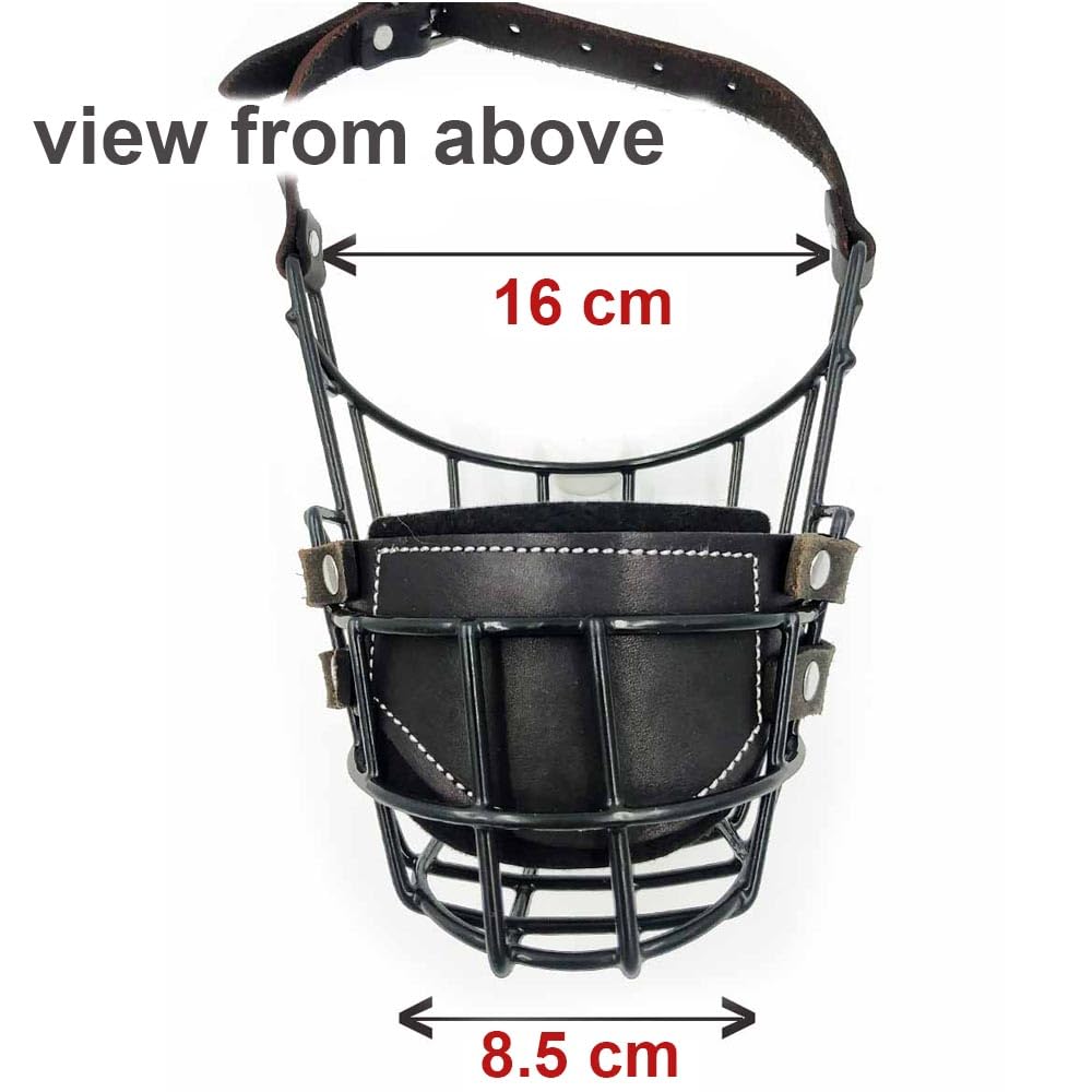 Bozal de Metal para Perro (Talla 38, XL) para Amstaff Grande, Pit Bull, Ca de BOU - Cesta de Alambre de tamaño máximo para Cabeza Ancha y hocico Corto - Duradero y Transpirable