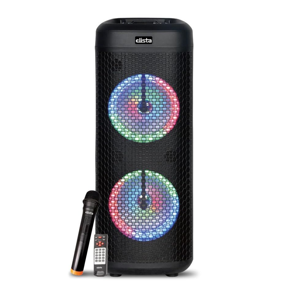 Elista ELS T-5000 Blast TUFB 40 W Trolley Party Speaker | with Wireless Mic for karoke| Buiilt in FM | BT/USB/Aux/TF Input| 7 Segment LED Display