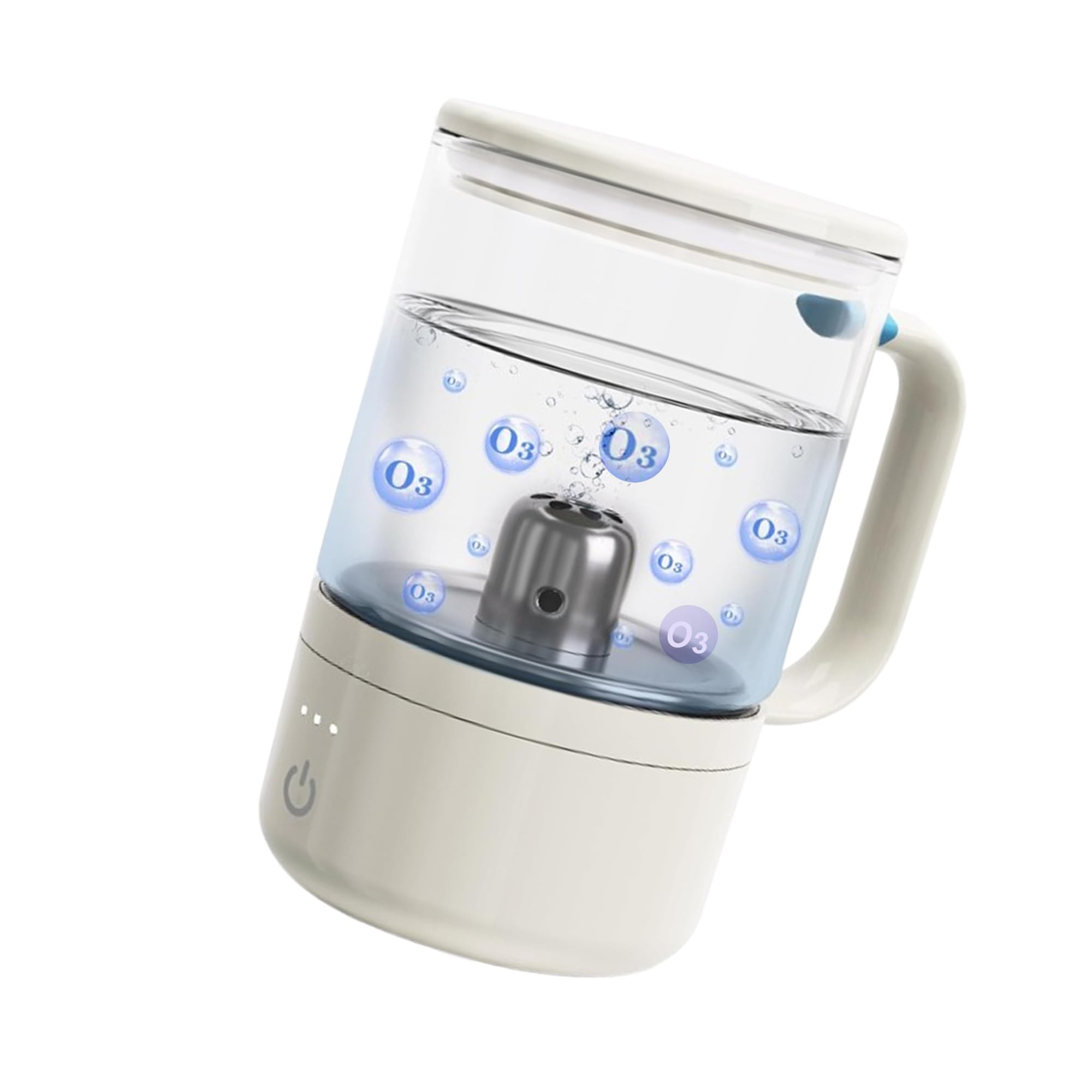 Vaso de agua portátil recargable con ozono - Generador de O3 para enjuague bucal, deportes al aire libre y viajes, vaso de vidrio rico en hidrógeno para proteger los dientes