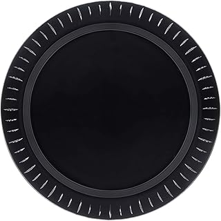 NORTHWEST ENTERPRISES Party Essentials Elegance Quality Hard Plastic 6-Inch Round Party/Dessert Plates, Black, 24 Count (N628817)