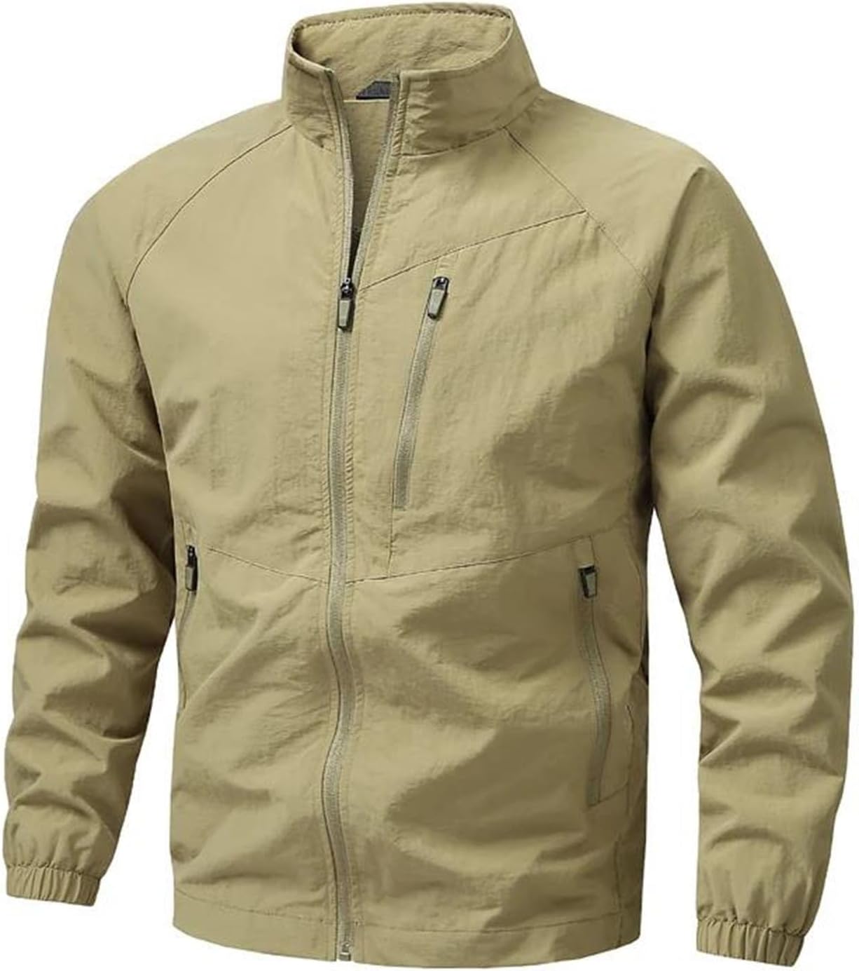 Pegsmio Men Multi Pocket Coat Spring Autumn Outdoor Sports Windproof Running Casual Cargo Jacket