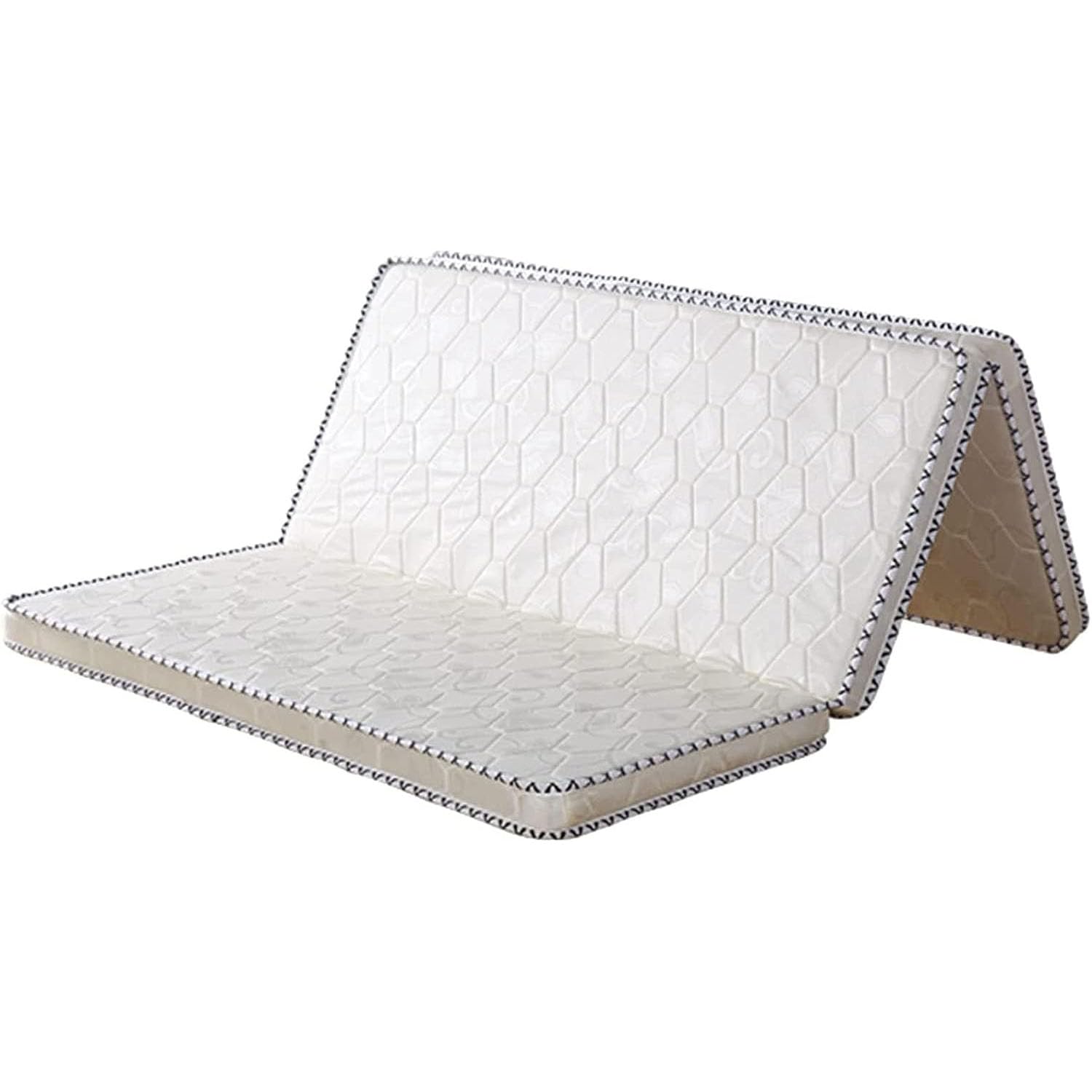 Three-Fold Coir Mattress, 5cm Folding Floor Mat, Firm Feel Quiet Tatami Guest Bed, for Bed/Meditation Space/Yoga/Zen Room/Japanese Tearoom