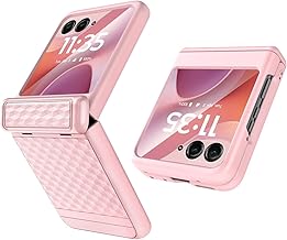 Miimall Case for Motorola Moto Razr 60, Case with Screen Protector, Anti-Scratch Cover, Zipper Protection, Shockproof PC Case, Slim Case for Motorola Moto Razr 60, Pink