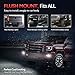 MICTUNING Flood Led Work Light Bar, 2PCS 18W Flush Mount Led Pods Off Road Driving Lights Compatible with Jxxp Bumper ATV UTV SUV Truck Boat(Single Row)