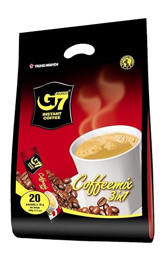 Trung Nguyen  Café instantáneo G7 3 en 1  Mezcla de café molido tostado con crema no láctea y azúcar  Fuerte y audaz  Café vietnamita instantáneo