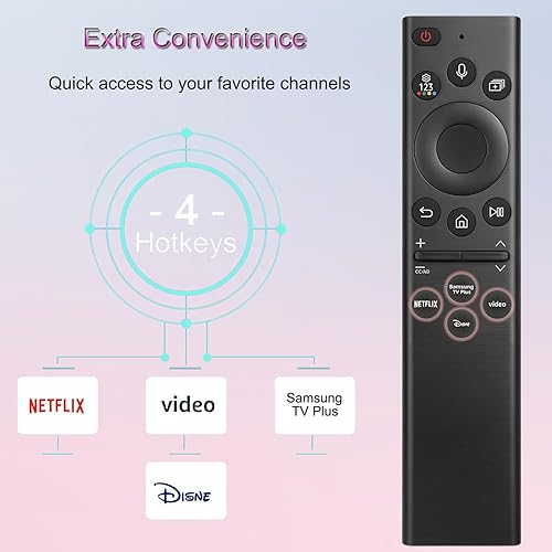 Miniatura 4 de Repuesto para control remoto Samsung TV, compatible con todos los televisores Samsung Smart UHD, OLED, QNED, serie Frame con función de voz para