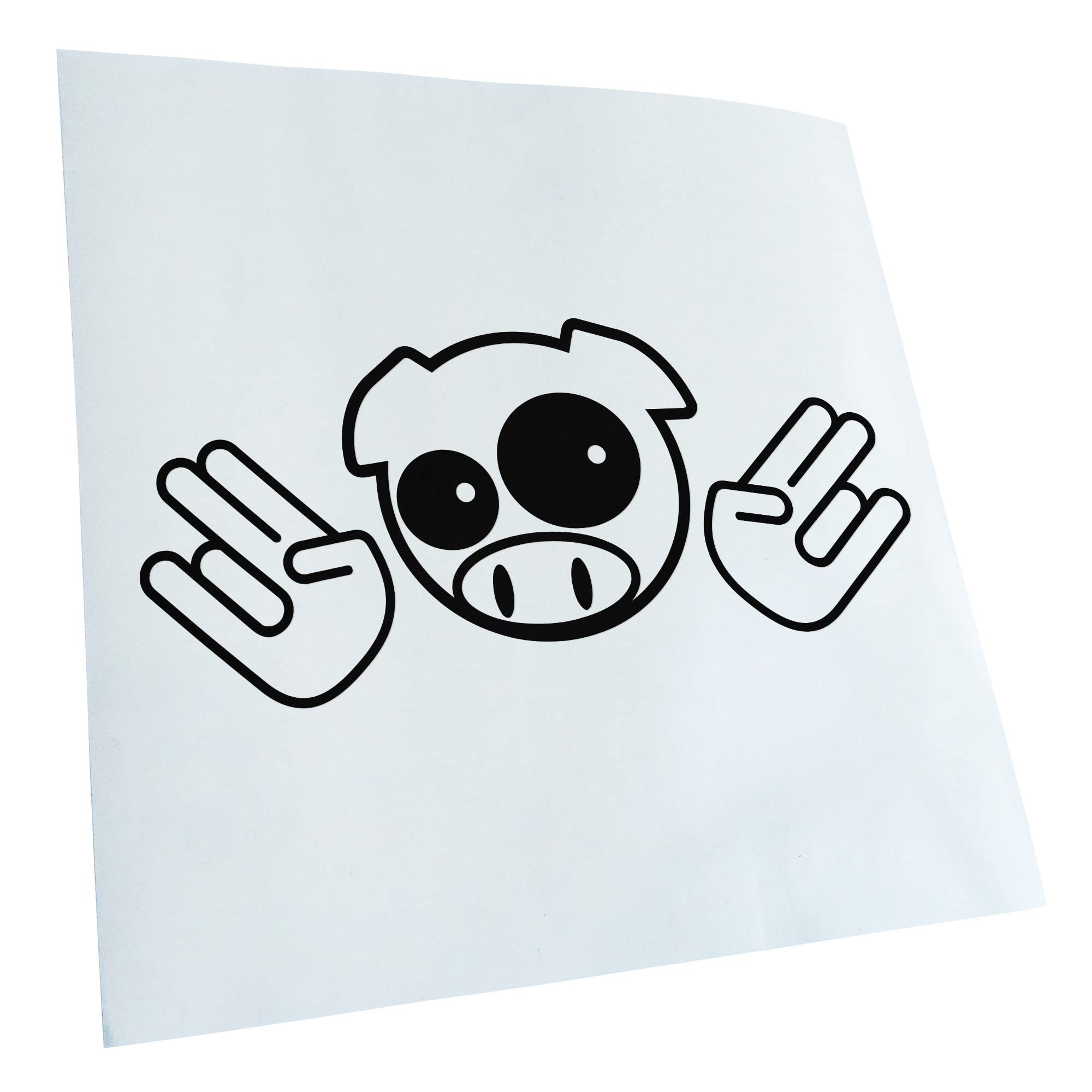 Kiwistar - Car Sticker - Black - 24 x 24 cm JDM Pig Shocker - Rear Window Car Sticker Weatherproof for Car Truck Moped Truck - Sticker Exterior Self-Adhesive Tuning Accessories for Window Vehicle