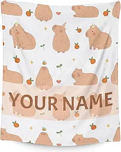 Personalized Blanket Gifts with Name - 40"x50" Cute Throw for Kids, Girls - White Soft Fuzzy Blankets for Couch & Sofa