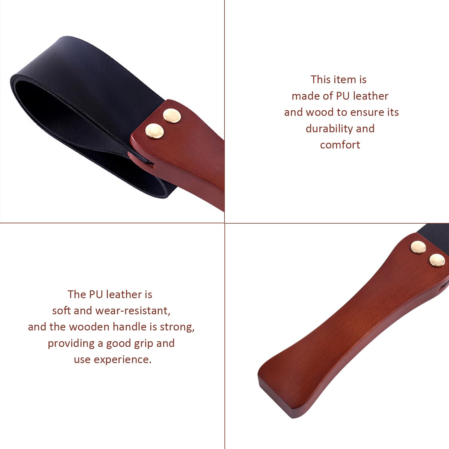 Frusta da Equitazione 1 Pezzo con Manico in Legno, Frusta da Equitazione in Pelle Pu, Strumenti di Impatto, Accessori per L'Equitazione, Accessori per L'Allenamento di Guida