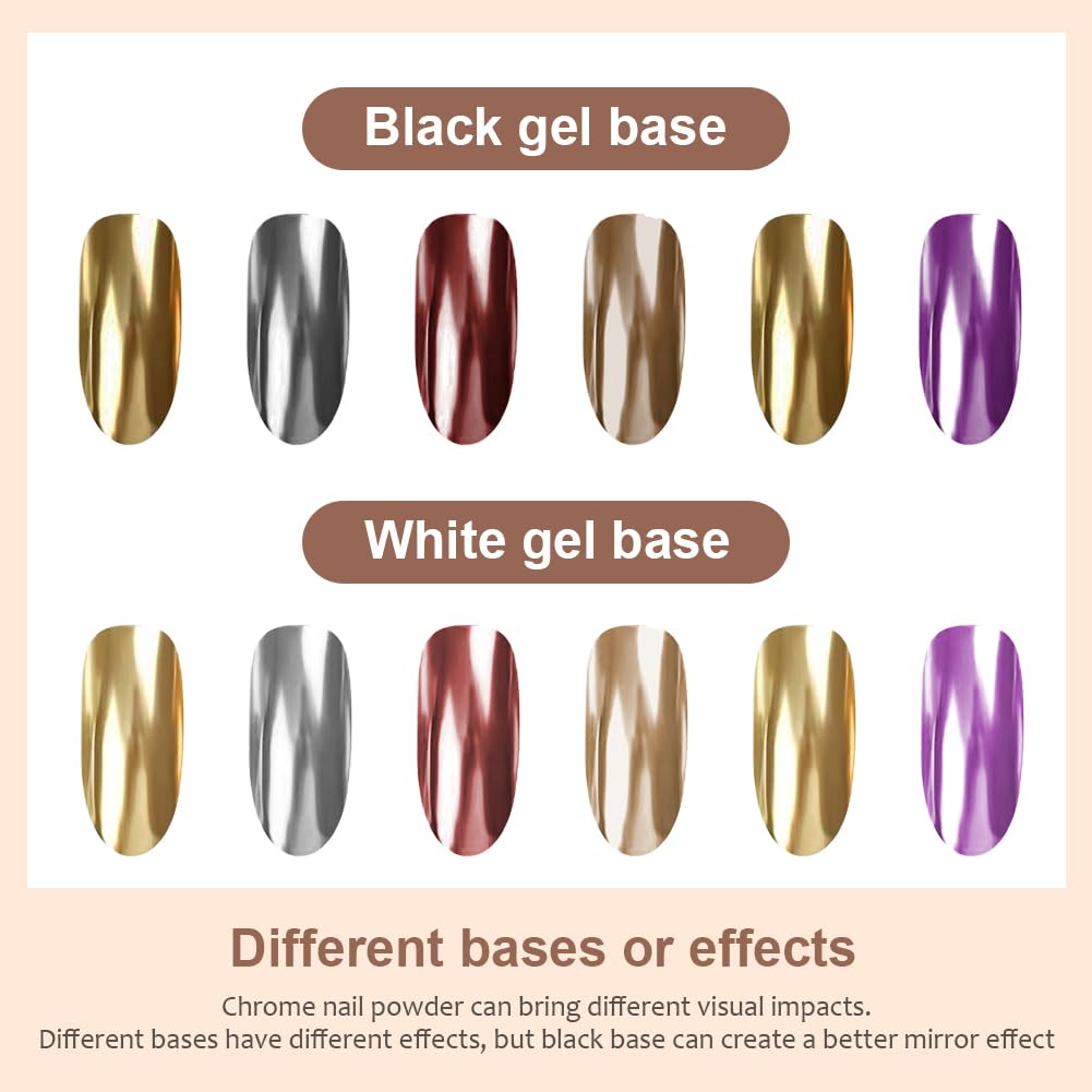 LOPHE Chrome Nail Powder, Metallic Mirror Glitter Effect - Image 3