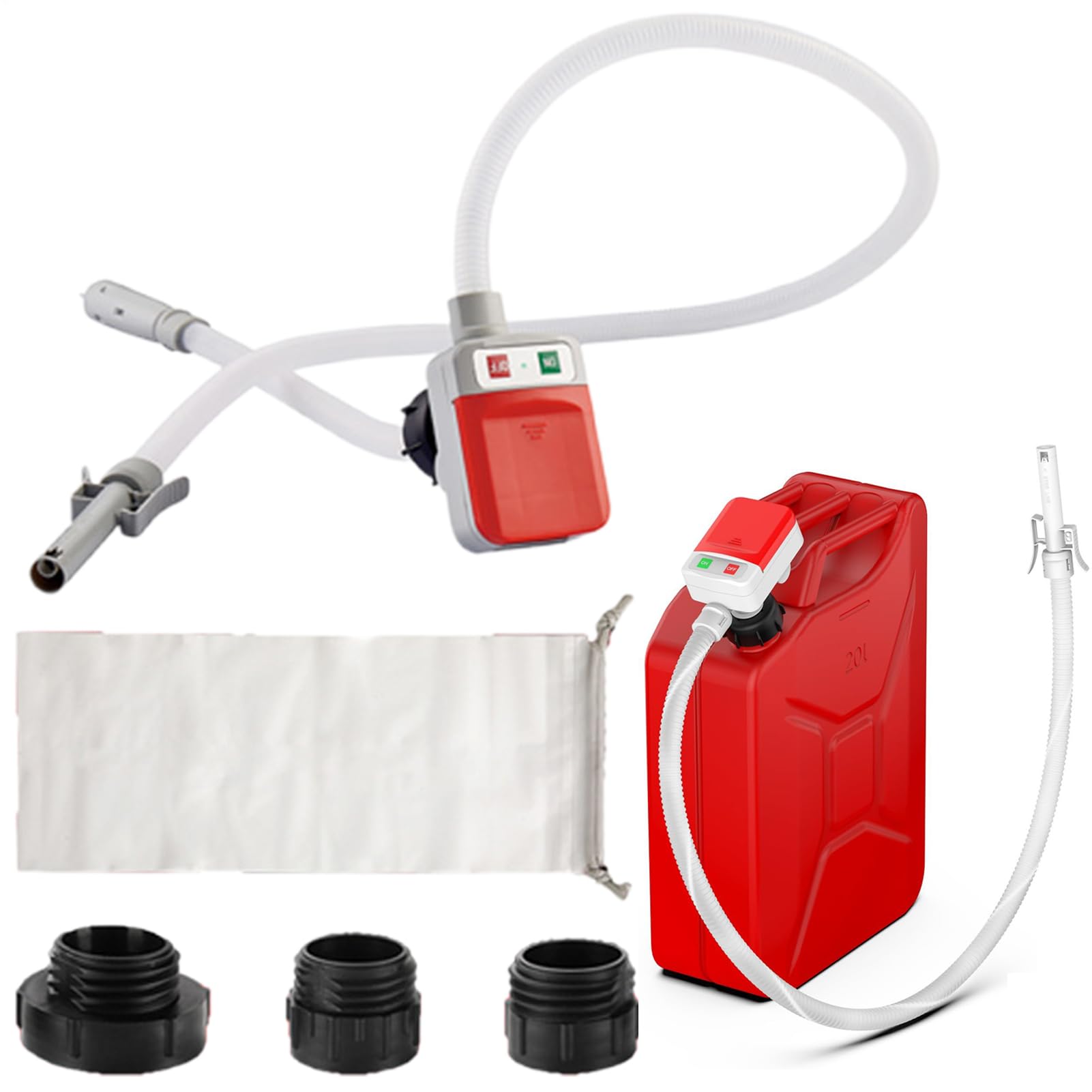 Bomba de fluido: dispositivo de líquido para coche alimentado por batería | Sensor de apagado automático con manguera extra larga para vehículo, , camión, motor, gas, , agua,