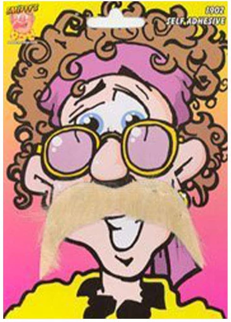 Blonde Costume Mustache Yellow : Clothing, Shoes & Jewelry
