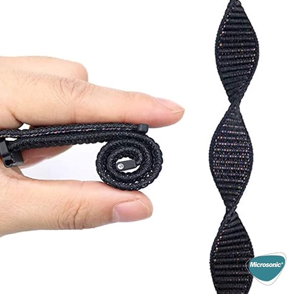 Microsonic Samsung Galaxy Watch 7 44mm Hasırlı Kordon Woven Sport Loop (Samsung Galaxy Watch 7 44mm ile Uyumlu Kordon, Akıllı Saat Kayışı)