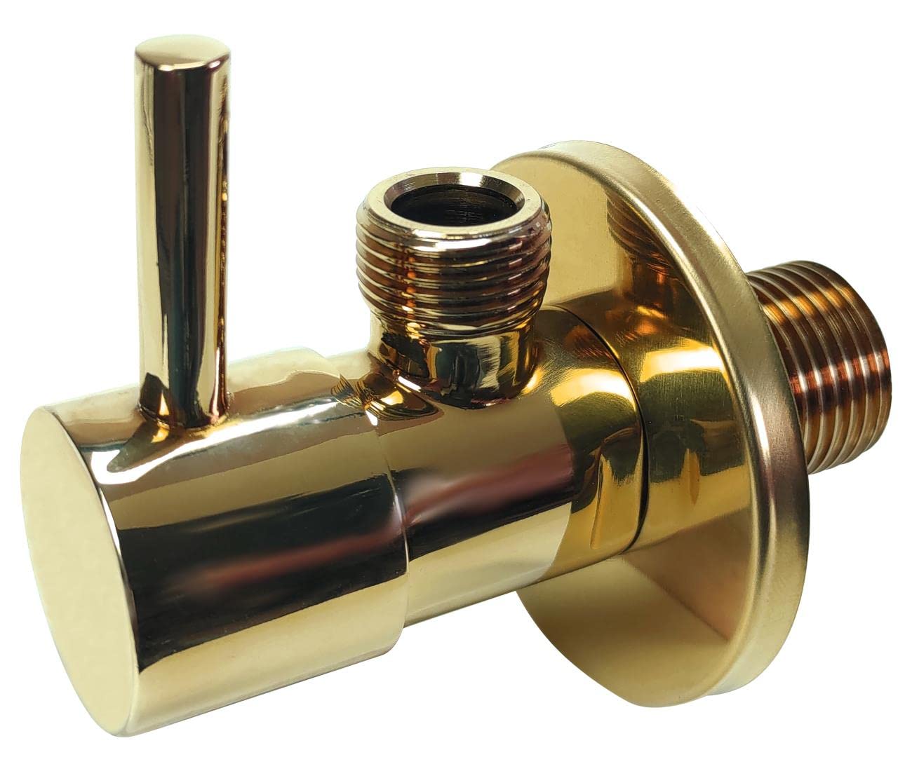 Gold Sink Toilet Isolation Valve Tap Cut-Off Long Lever