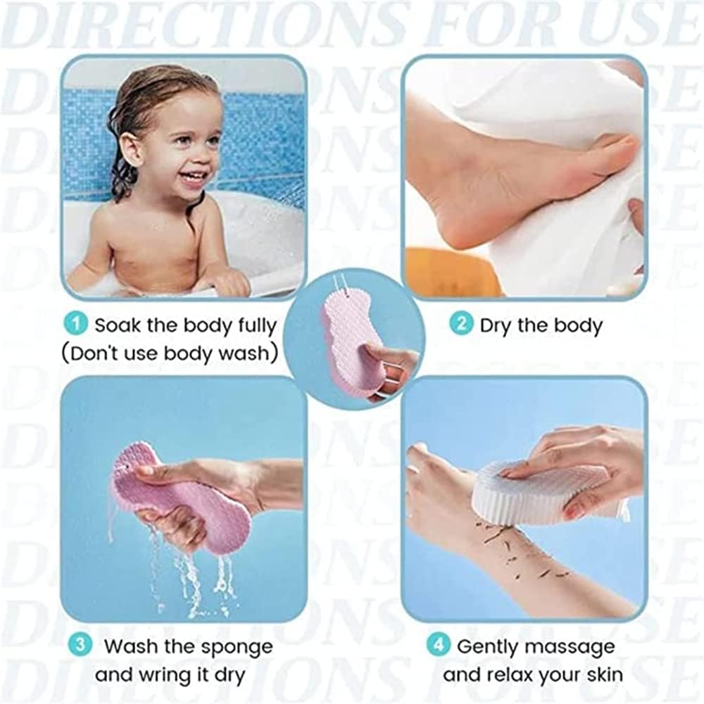 LONEA Super Soft Exfoliating Bath Sponge, Ultra Soft Bath Body Shower Sponge, Reusable Sponge Bath Sponge for Adults Children and Pregnant Women (White)