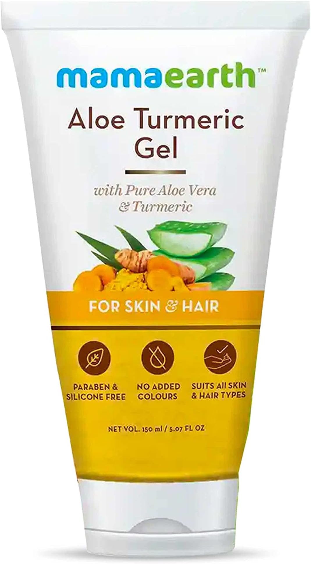 – Mamaearth Aloe Vera Gel for Skin & Hair | With Pure Aloe Vera, Turmeric & Vitamin E | Hydrates Skin, Soothes Rashes, Reduces Acne & Dry Scalp | Toxin-Free & Dermatologically Tested | 150ml