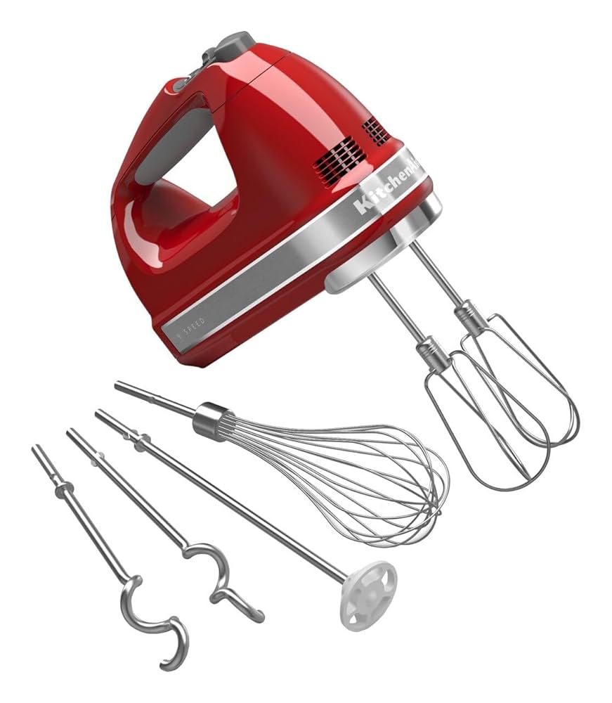 【美品】KitchenAid 9段階スピード ハンドミキサー (レッド) Amazon.com: KitchenAid KHM926ER Empire Red 9-Speed Hand