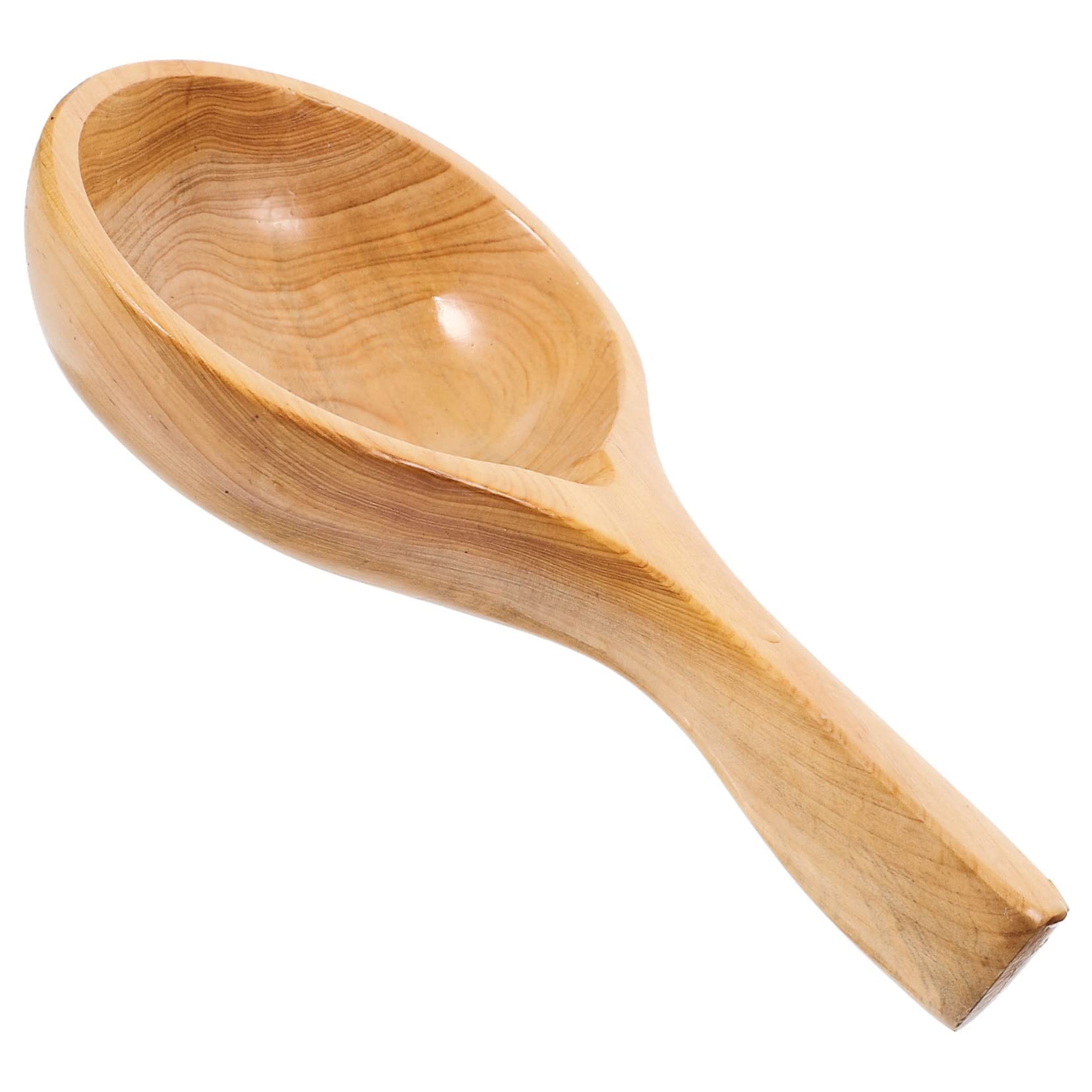 Cucharón de Baño de Madera Color Caqui Diseño Ergonómico