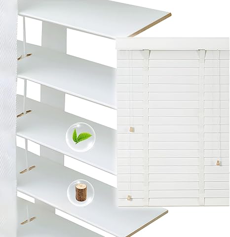 2" Slats Wood Blinds for Indoor Windows, Custom Wood Window Blinds, Wooden Venetian Horizontal Blinds & Shades for Indoor Windows, Office, Living Room, Bedroom