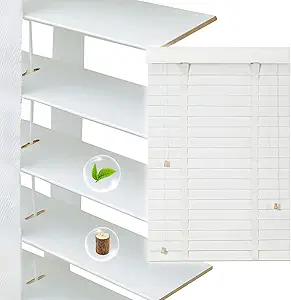 2" Slats Wood Blinds for Indoor Windows, Custom Wood Window Blinds, Wooden Venetian Horizontal Blinds & Shades for Indoor Windows, Office, Living Room, Bedroom