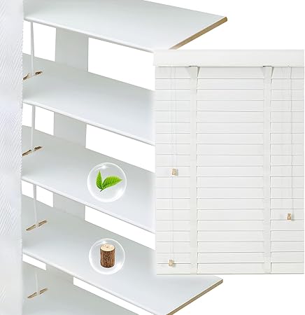 2" Slats Wood Blinds for Indoor Windows, Custom Wood Window Blinds, Wooden Venetian Horizontal Blinds & Shades for Indoor Windows, Office, Living Room, Bedroom