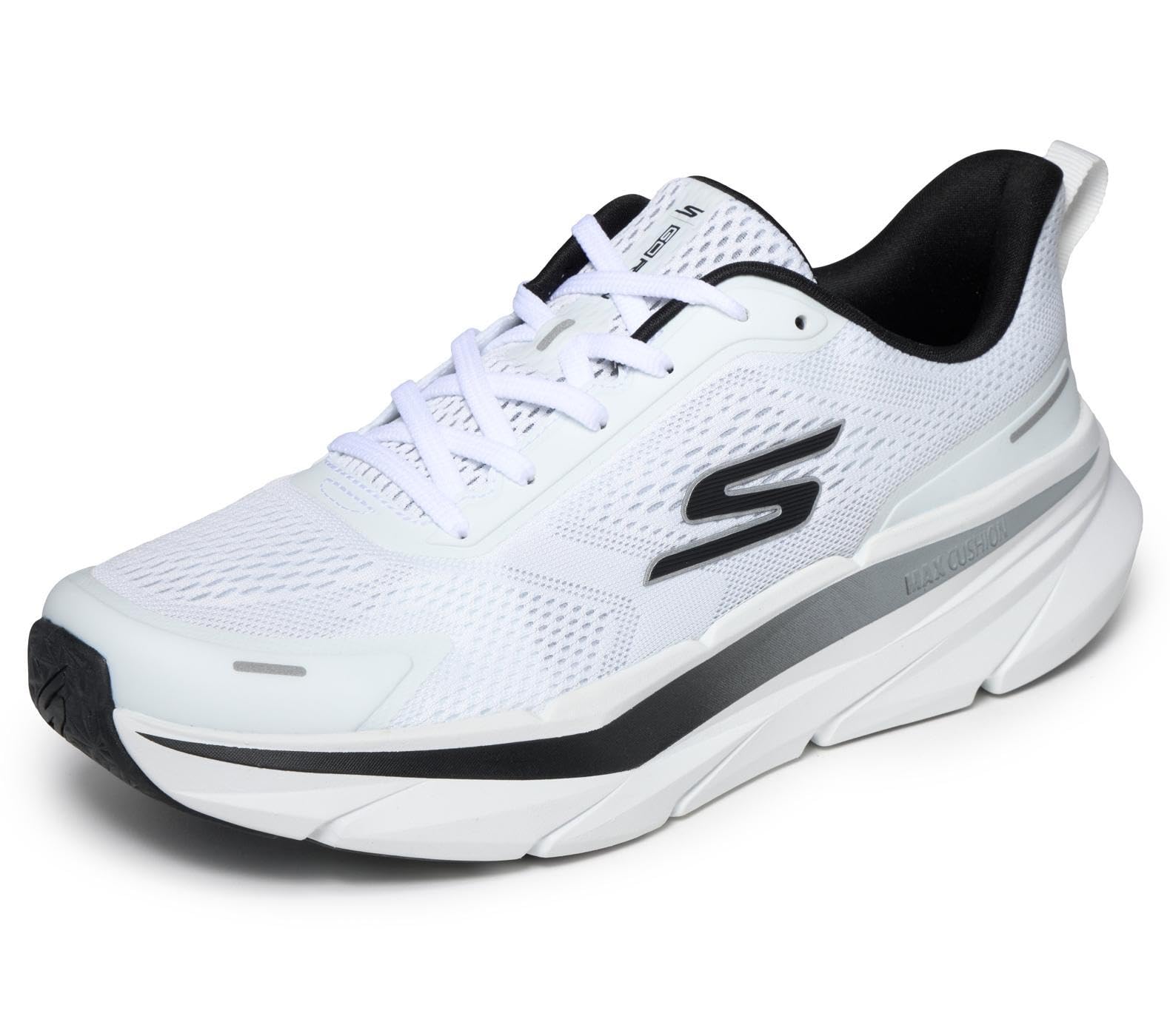 Skechers Men's Max Cushioning Premier 3 Trainers, White Textile/Synthetic, 8.5 UK