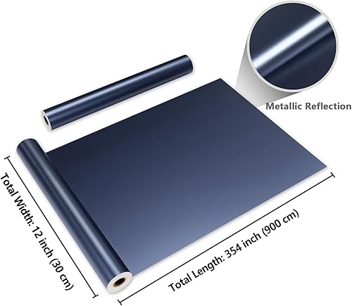 Miniatura 8 de CRE8TIVE Papel adhesivo de acero inoxidable azul marino para electrodomésticos de 12 x 354 pulgadas, papel tapiz metálico para despegar y pegar,