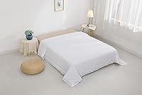 Vista 4 de Funda de edredón de encaje blanco tamaño individual, funda de edredón de algodón egipcio, 68 x 90 pulgadas, 1 pieza sólida