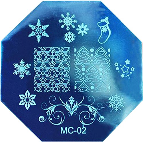 Sannysis Christmas Nail Stamping Printing Plate Manicure Nail Art Decor Image Stamps Plate