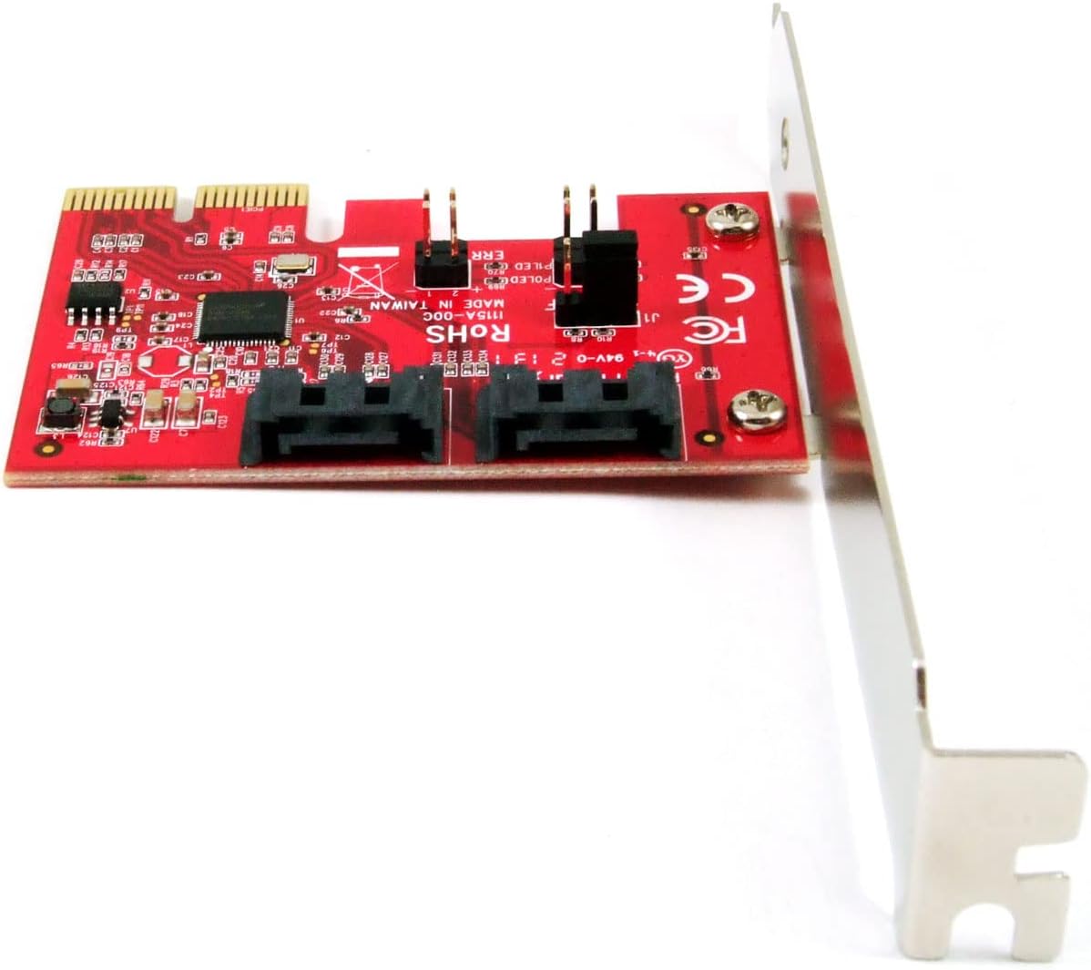 Ableconn PEX-SA151 SATA III 2-Port PCIe x2 Card (ASMedia ASM1062R Controller) - Support RAID 0 / 1 / Span/Non-RAID
