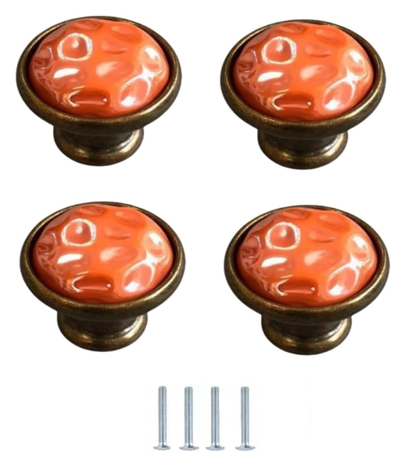 Lqzaxsrdr Orange Color Ceramic Cupboard Drawer Handle Knobs, Ceramic Door Knobs 4 Pcs 35Mm Multicolor Cabinet Drawer Handles(Orange Color)