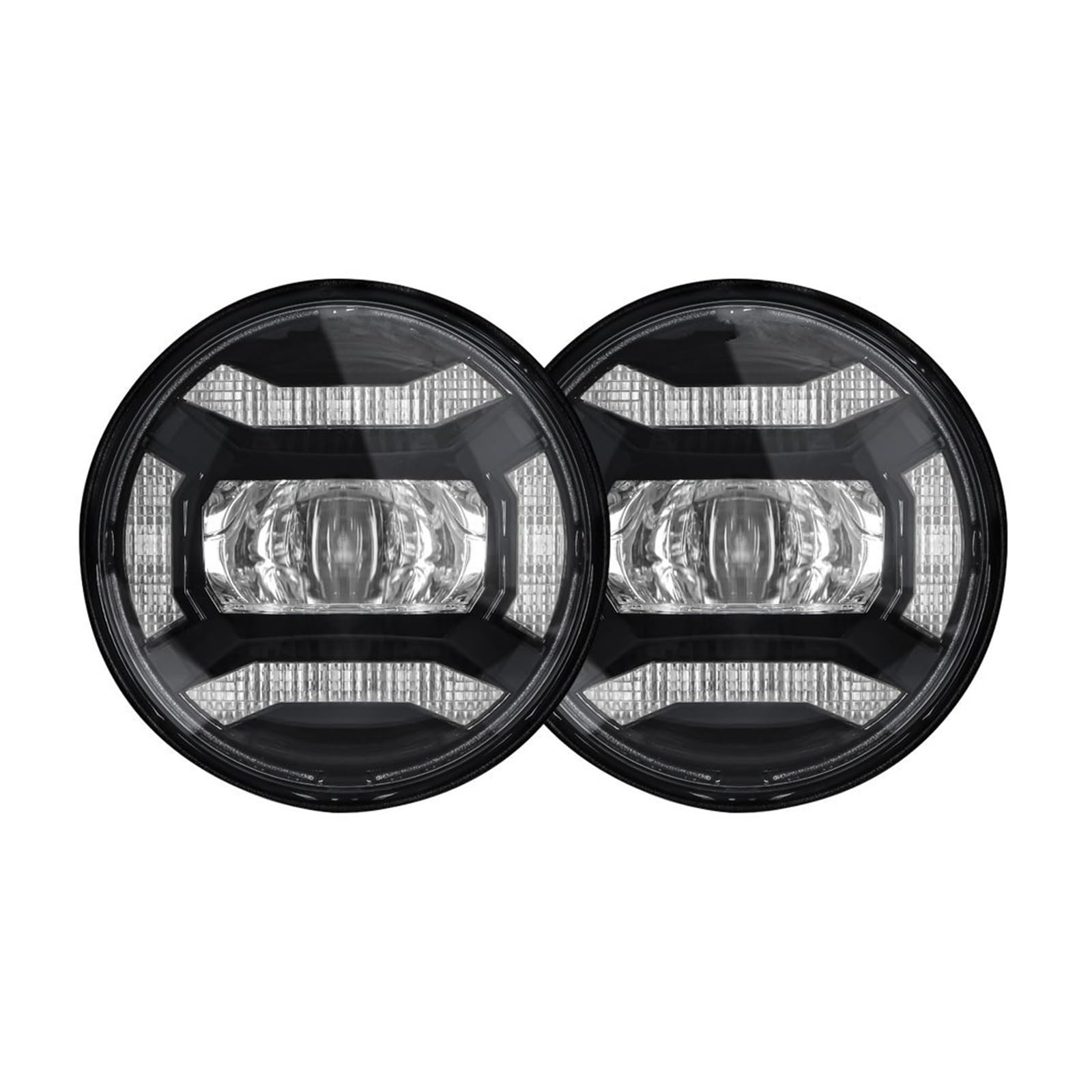 Fari Per Moto Per Touring Per Electra | Faro Moto 7 Pollici A LED Moto Con Lampada Passaggio Antinebbia Ausiliarie 4-1/2" Da 4,5 Pollici(01 black)