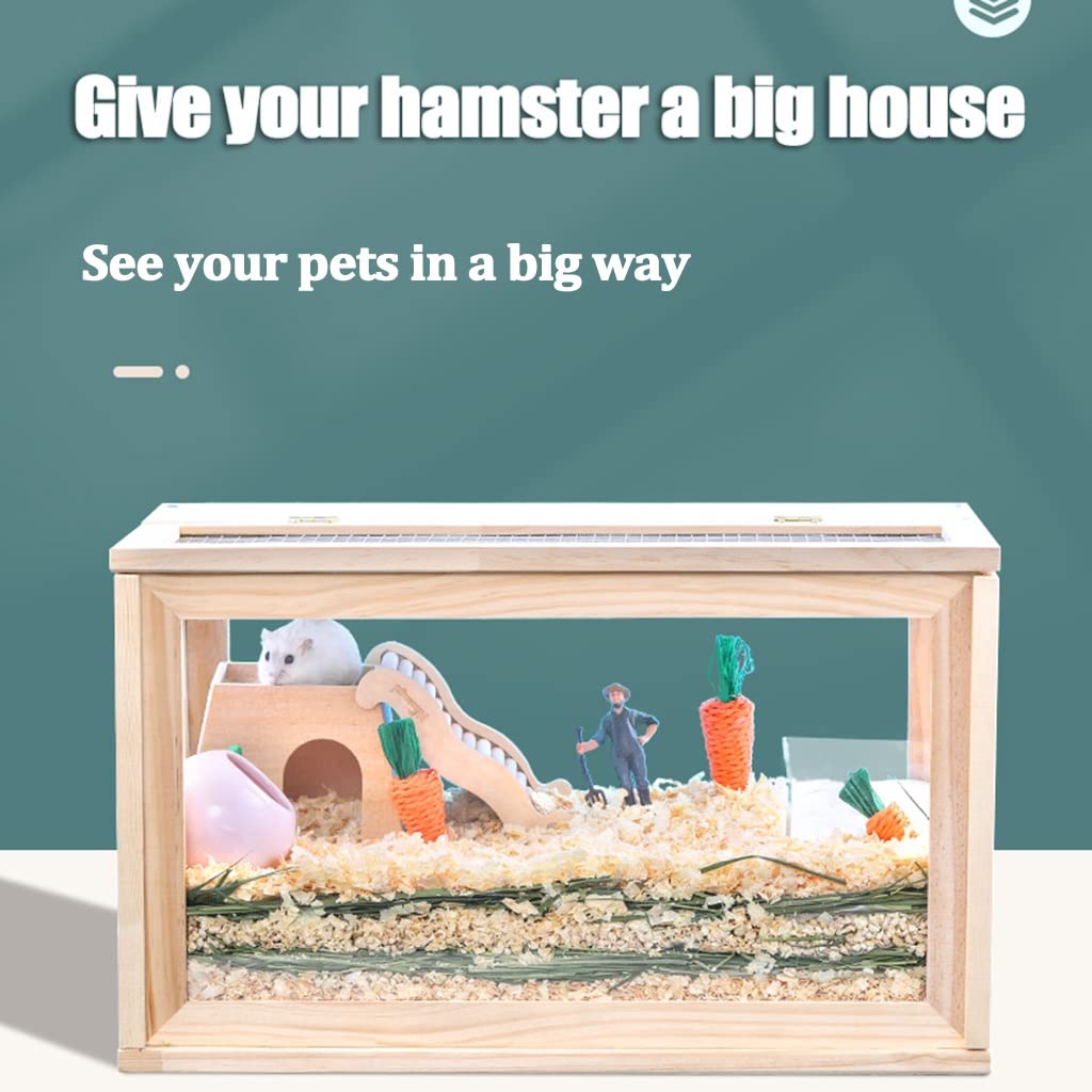 Terrarium dla gadów, drewniana klatka dla chomika, domek dla małych zwierząt, dom bardzo duże pole widzenia do obserwacji zwierząt domowych