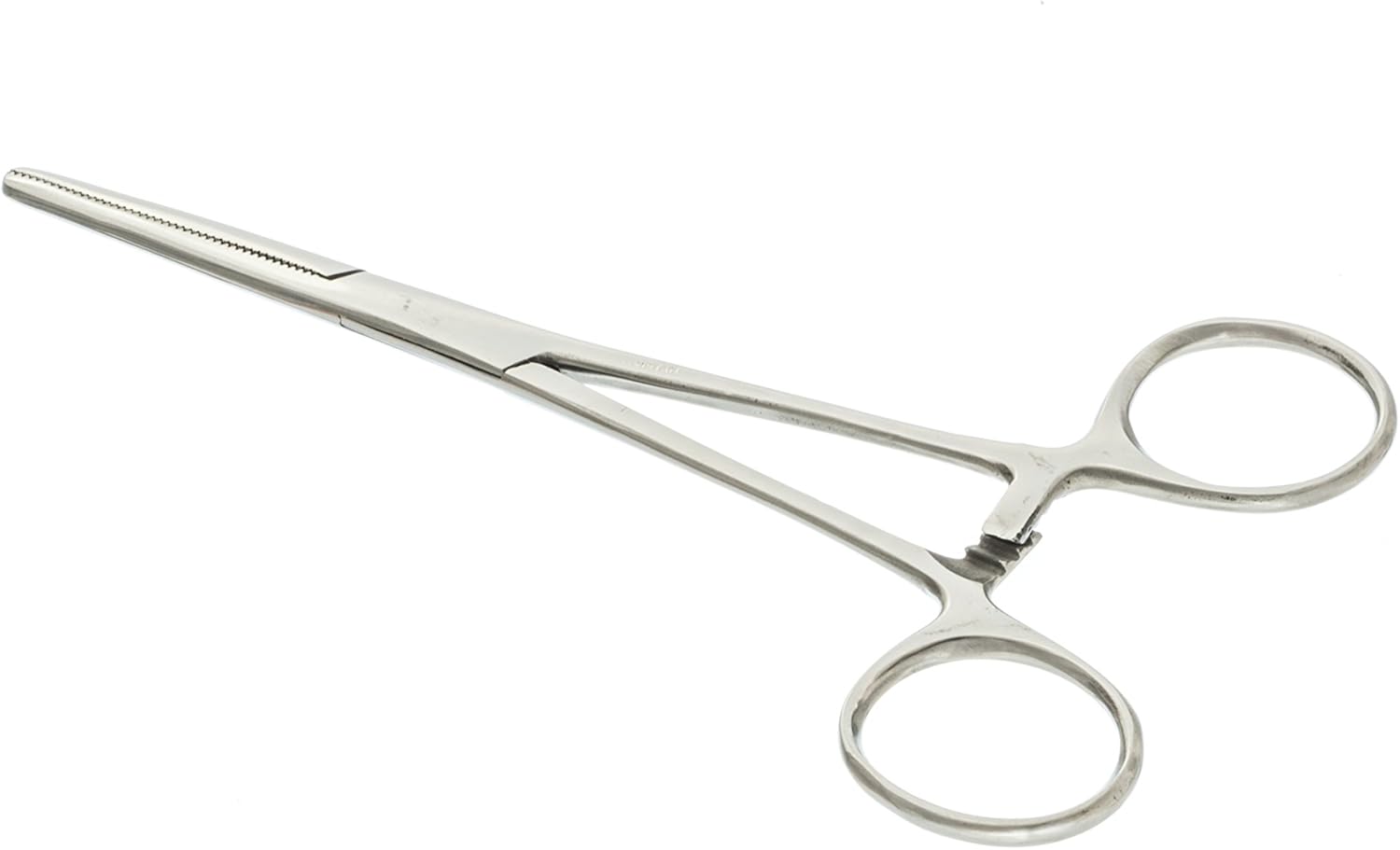 SE 6.25-Inch Stainless Steel Straight Forceps - Self-Locking, Serrated Tip for Precision Grip and Clamping - Perfect for Crafting, Fishing Tasks, Jewelry Making, and More! -660FS