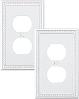 Vista 130 de Paquete de 2 cubiertas de placa de interruptor de luz de doble palanca, cubiertas decorativas de placa de doble interruptor Pearls, placa de pared