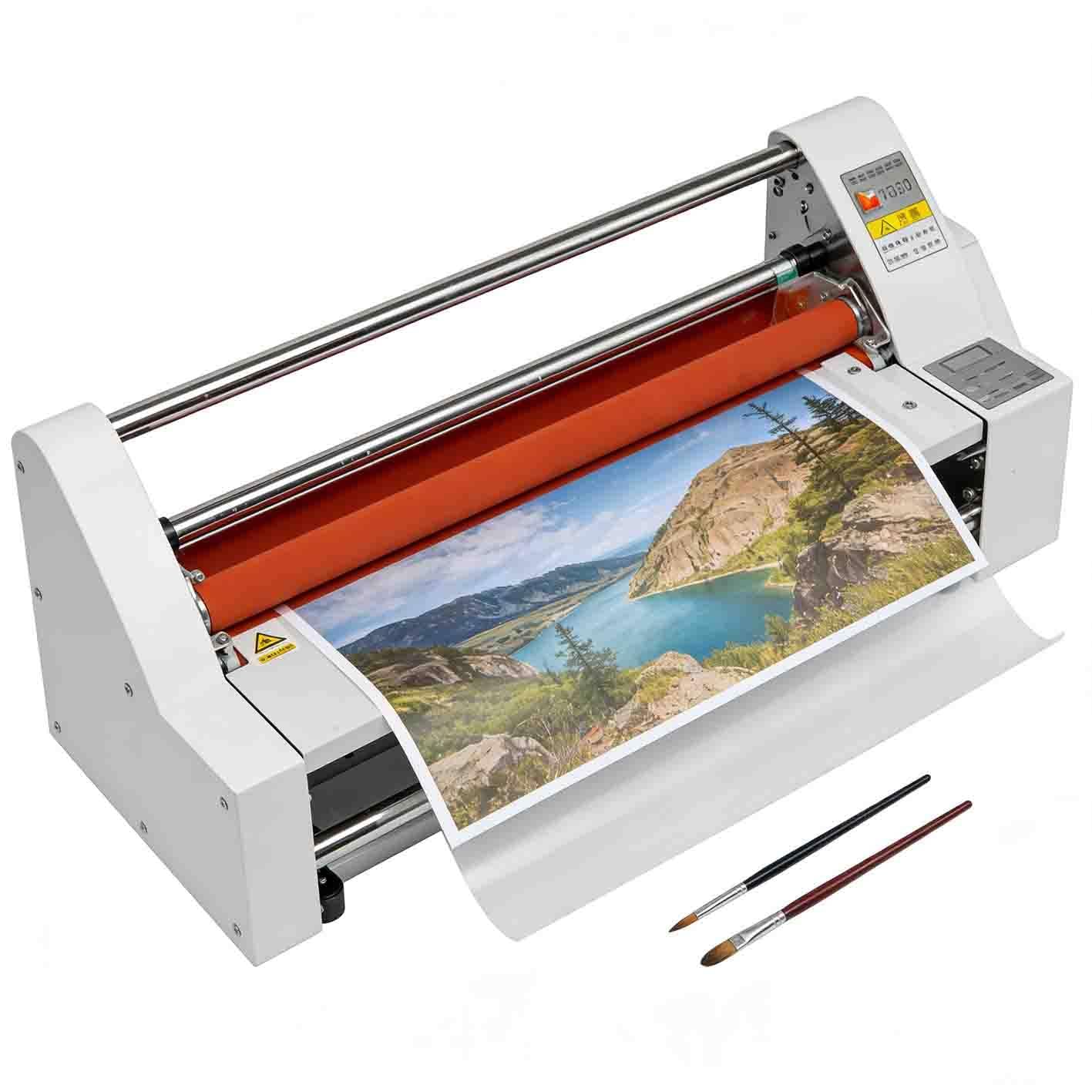 Plastificatrice Professionale V350, Spessore di Plastificazione 0,1-5 Mm, Plastificazione a Caldo E a Freddo Combinata, Adatta per Uffici Aziendali, Studi di Stampa E Officine Manuali