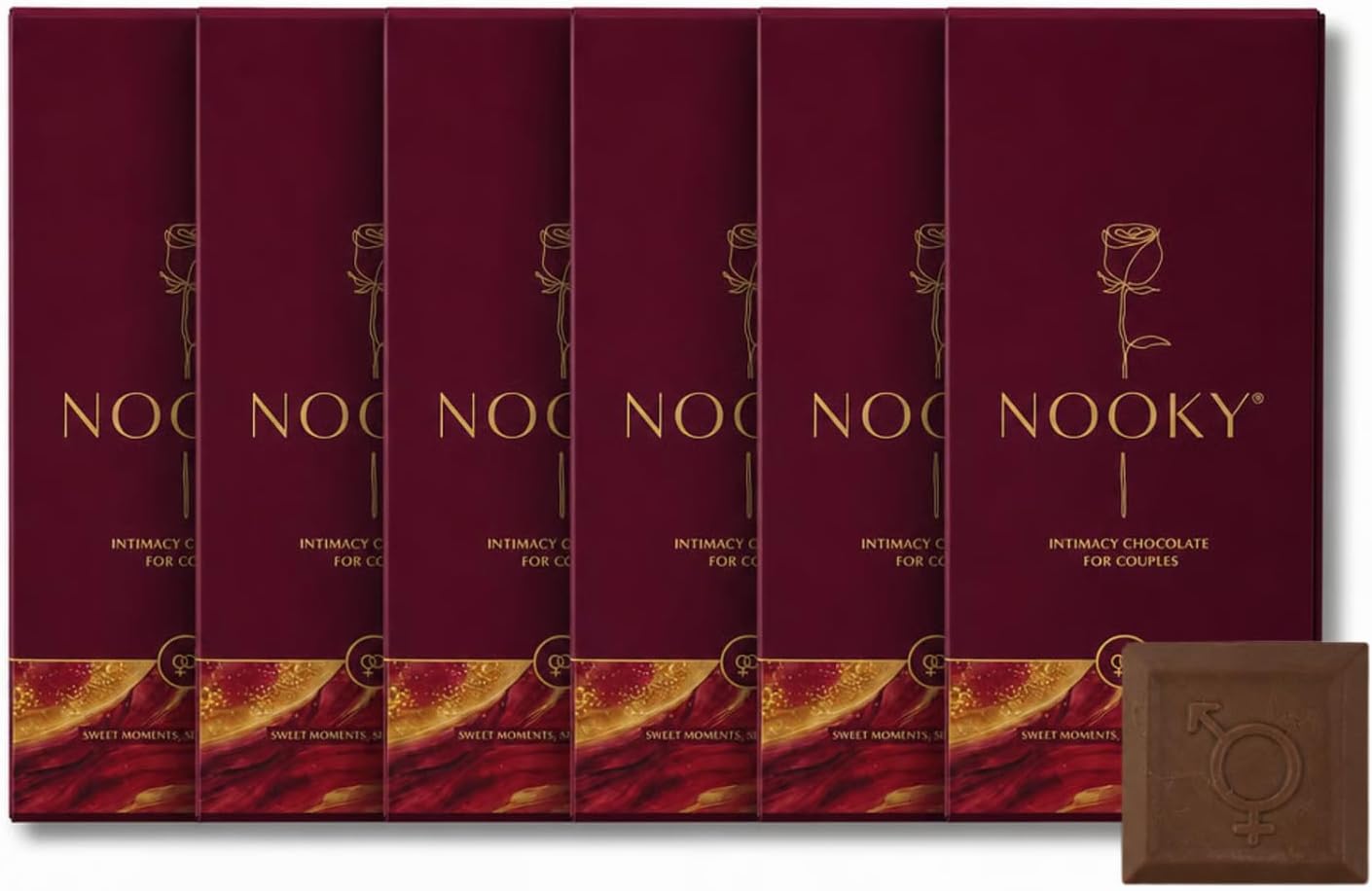 Nooky Tempting Delights for uplifing mood (Pack of 6) | Luxury Dark Chocolate Best Gift Set for Men & Women | instaeats